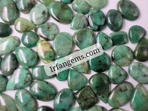 Émeraudes Cabochons 100% Naturelles de Haute Qualité, Prix de Gros, Lot de Pierres d'Émeraude Faite à la Main pour la Fabrication de Bijoux, Émeraude en Vrac - Product Image 2