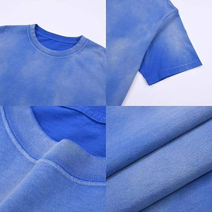 T-shirts en coton épais personnalisés pour hommes, style streetwear, effet délavé soleil, respirants, col rond, vente en gros - Product Image 6