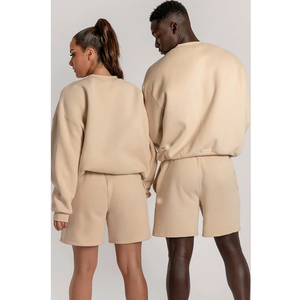 Ensemble sweat-shirt et short personnalisé avec logo pour homme et femme, en coton molletonné, coupe ample, pull décontracté d'été, ensemble de survêtement deux pièces - Product Image 5