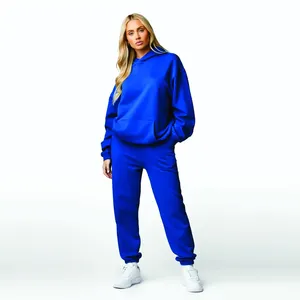 Stylish Comfortable Winter Solid Hooded Casual Two Piece Men Tracksuit Gym Running Workout Home Wear Anti-Bacterial Fleece - Product Image 1