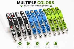 Breakaway Cat <b>Collar</b> OEM ODM Custom Logo Adjustable Safety Release Kitten <b>Collar</b> with Bell Direct Manufacturer - Product Image 4
