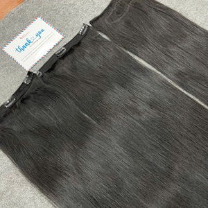 Extensions de cheveux à clipser de qualité supérieure, 100% cheveux humains Remy vietnamiens, lisses naturels, noirs, vente en gros - Product Image 6