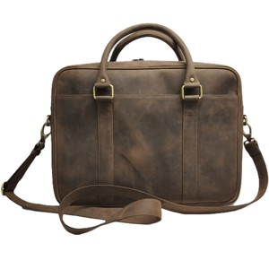 Crazy Horse Leather Laptop Briefcase Messenger Crossbody Handbags Luggage Sling <b>Bags</b> Business Vintage Custom Brands Man <b>College</b> - Product Image 2