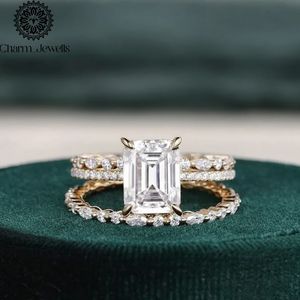 Bague de fiançailles pour femme Charm_Jewells en moissanite taille coussin, plaqué or 18 carats, sertissage à griffes, style classique, certifiée IGI, 3g - Product Image 5