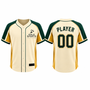 Maillots de baseball personnalisés imprimés par sublimation, respirants, antibactériens, à séchage rapide, à boutons, uniformes, col en V, 100% polyester, unisexe - Product Image 4