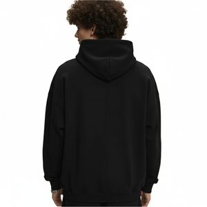 Sudadera con Capucha Negra Extra Grande con Logotipo Personalizado para Hombre, Sudadera de Algodón y Felpa, Estilo Urbano, Sudadera Lisa OEM ODM - Product Image 2