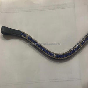 Qualité supérieure-3 rangées-bande de sourcil Bling-bande de sourcil de cheval en forme de U-cristaux argentés et bleus-bande de sourcil mega bling personnalisée - Product Image 6