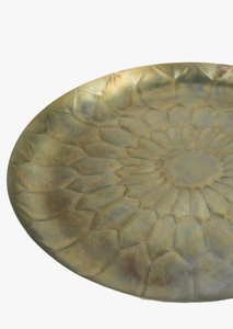 Plateau de service rond antique avec motif floral complexe pour une présentation élégante et une décoration élégante pour le Ramadan, plateau et plat à dessert - Product Image 5