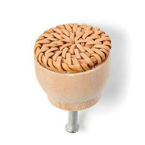 Poignée de porte de placard vintage faite à la main écologique en gros meilleure vente boutons de traction en rotin avec jeu de vis - Product Image 1