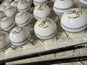 Wholesale Durable <b>White</b> Colors Leather Club <b>Cricket</b> Ball 156GM Club League Special Balls Custom Logo Top Players Direct Factory - Product Image 4