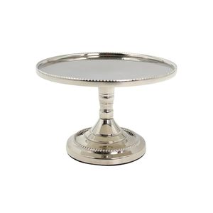 Support de bougie en métal argenté, plateau rond pour bougie pilier - Product Image 1