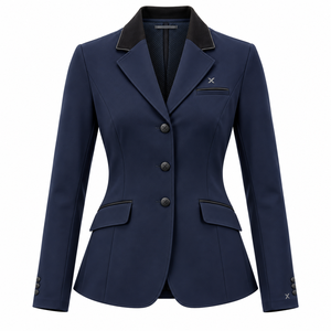 <b>Women's</b> High Quality Horse Riding <b>Jackets</b> Coats | Printed Eco-Friendly Breathable | <b>Navy</b> Blue Six Color Variations | Custom - Product Image 1
