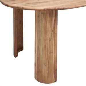 โต๊ะรับประทานอาหารทรงวงรีไม้กระถินณรงค์แท้ ดีไซน์เรียบหรูทันสมัย คุณภาพสูง ขาพับได้ เหมาะสำหรับบ้าน ห้องครัว ร้านอาหาร - Product Image 5