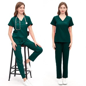Conjunto de Uniformes Médicos Unisex con Cuello en V para Enfermeras, Ropa de Trabajo para Hospitales, Uniformes para Personal de Atención Médica - Camisa - Product Image 2