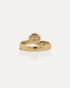 Nuevo Anillo de Compromiso, Boda, Aniversario o Promesa con Diamante Ovalado de 1 Quilate Cultivado en Laboratorio, Biseles Semi-Redondos, Banda Ancha y Moderna - Product Image 2