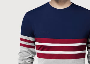 Alta calidad 100% algodón de punto para hombre Regular Fit Fitness Streetwear manga larga Camiseta de alta visibilidad de secado rápido - Product Image 5