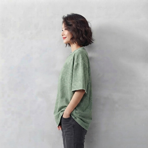 T-shirt pour femme en coton 100% de haute qualité, col rond, logo imprimé personnalisé, écologique, vêtement décontracté d'été, coupe ample, tee-shirt pour femme - Product Image 5