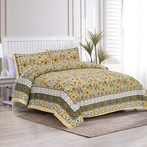 Juego de 3 Piezas de Lujo Satrangee, Estampado a Mano con Motivos Florales Simples, Resistente a la Decoloración, 100% Algodón, 300 Hilos, para Todas las Estaciones - Product Image 1