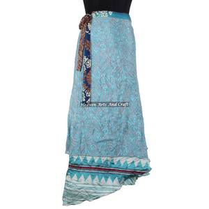 Indian Long Wrap <b>Skirt</b> <b>Boho</b> Stylish Multi Color Summer Wear Comfortable Fashion Hippie Style Free Size Gypsy Women Ladies Girls - Product Image 5