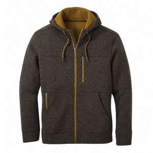 Sudadera con capucha y cremallera completa para hombre, informal, con forro polar y múltiples bolsillos - Product Image 1