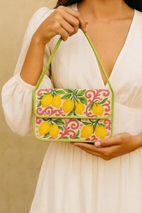 Sac à bandoulière Citron, Sac à main imprimé agrumes, Sac à bandoulière Fruits, Sacs à perles jaunes, Sacs à perles Citron, Sacs à bandoulière d'été, Tropica - Product Image 5
