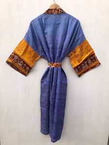 Kimono de Seda Estilo Sari, Vintage Indio, Reciclado, Túnica para Mujer, para Playa, Fiesta, Bikini, Vestido de Novia, para Verano, Venta al Por Mayor - Product Image 3