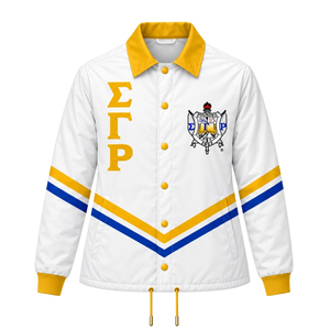 Veste coupe-vent personnalisée pour femme avec motif Sigma Gamma Rho et lettres grecques, style streetwear décontracté, vêtements de sport, vente en gros - Product Image 1