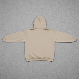 Sweat à capuche d'hiver surdimensionné en molleton 100 % coton, couleur unie, avec logo brodé perlé personnalisé, design unique OEM, style streetwear - Product Image 2