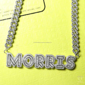 Hip Hop Custom Name Pendant Necklace Moissanite Diamond Bling Chain Luxury Streetwear Jewelry Gift - Product Image 3
