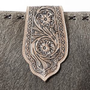 Bolso Bandolera de Cuero Vacuno Estilo Western Vintage, Hecho a Mano con Adornos Florales y Flecos de Gamuza para Mujer - Product Image 6