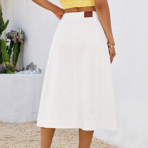 2026 Women's <b>High</b> Waist Denim Skirt Breathable Quick Dry Casual Vintage Classic Solid Color Summer Spring Jean Skirt Fashion - Product Image 3