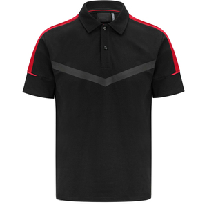 Chemise de golf de haute qualité en polyester/coton, col montant, design bicolore, logo brodé, séchage rapide - Product Image 1