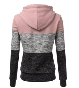 <b>Women</b> Solid Custom Print 100% Polyester Breathable Winter <b>Long</b> Sleeve Hooded Fleece <b>Sweatshirt</b> with Embroidery Front - Product Image 4