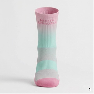 North Approach Crew <b>Socks</b> Pink Mint Breathable <b>Running</b> <b>Socks</b> for Adults Summer Season - Product Image 1