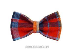 Collier et laisse pour chien Petkaa à motif écossais bleu et rouge avec nœud papillon, accessoire pour animaux de compagnie, logo personnalisé pour la vente au détail et les marques - Product Image 5