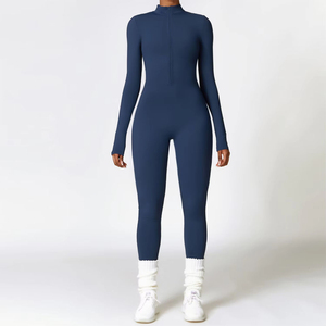 Ensemble de vêtements de sport pour femme, 2 pièces, coupe ajustée, veste à manches longues, course à pied, extérieur, vêtements de sport, cordon de serrage, évacuation de l'humidité - Product Image 6