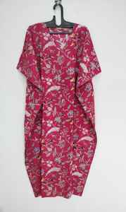 ชุดคลุมชายหาดผ้าฝ้ายทำมือสไตล์อินเดีย ทรงหลวมแบบกิโมโน - Product Image 3