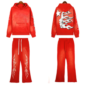 Ensemble de survêtements personnalisés pour hommes grande taille, hiver 2027, haute qualité, logo personnalisé, vêtements de sport pour l'entraînement et le jogging, 100% coton, décontracté - Product Image 3