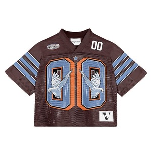 บริการ OEM สินค้ามาใหม่ ออกแบบตามสั่ง เสื้อกีฬาทีมคุณภาพสูง แบบซับลิเมชั่น ผ้าตาข่ายหรูหรา ทรงครอป เสื้อกีฬาอเมริกัน - Product Image 4