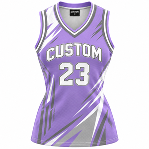 T-shirt oversize pour femme avec impression par sublimation de lettres personnalisées, crop top de sport pour le basketball, col en V, maillot de football en mesh pour femme - Product Image 1