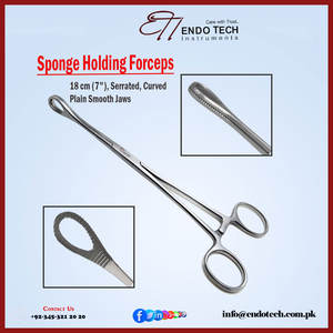 Pinzas para Esponjas de 22 cm, Instrumentos Quirúrgicos de Acero Inoxidable, Pinzas para Sujetar Esponjas, Instrumentos Quirúrgicos de Uso Médico - Product Image 6