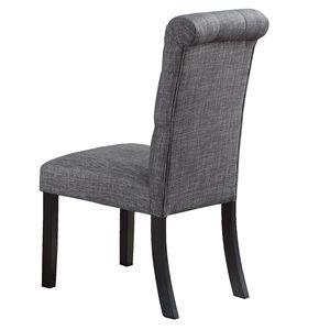 Set di 2 Sedie da Pranzo Contemporanee con Cuscini in Tessuto Grigio Antracite e Schienale Trapuntato per Cucina e Sala da Pranzo - Product Image 4