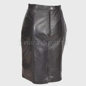 Jupe en cuir véritable de haute qualité pour femmes, mini, hiver, confortable, respirante, brillante, antistatique, dernière collection - Product Image 2