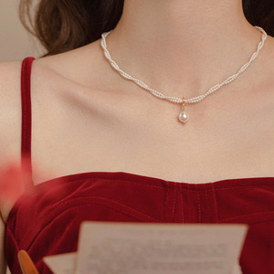 Collar de Perlas de Doble Capa con Diseño Delicado para Mujer, Estilo Nicho, de Shi Jia - Product Image 2