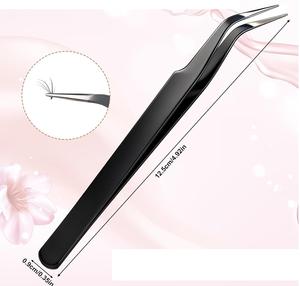 Pinces à cils de haute qualité à pointe fine pour la pose des cils, avec poignée antidérapante, en promotion - Product Image 2