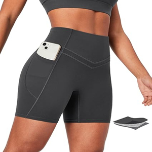Women's Plus Size Solid <b>Seamless</b> Yoga <b>shorts</b> Breathable fabric Customizable Logo and design Waterproof Sports Yoga <b>Shorts</b> - Product Image 4
