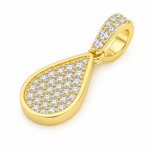 Pendentif goutte d'eau en diamant de laboratoire plaqué or véritable 10K, collier unisexe tendance personnalisé, bijoux minimalistes, idée cadeau - Product Image 1