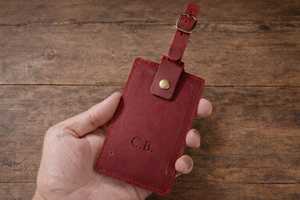 Personalized Travel Luggage Tags Genuine Leather Bag Tags Privacy Cover Suitcase <b>Name</b> <b>Labels</b> Custom Foil LMP-0261 - Product Image 2