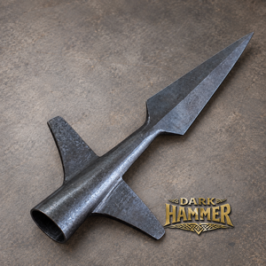 Lance médiévale à aile en acier forgé avec lame ailée et embout tubulaire pour collection historique - Product Image 3