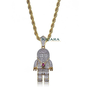 Colgante de Diamantes Cultivados en Laboratorio, Estilo Hip Hop, Plateado, Unisex, Corte Brillante Redondo - Product Image 2